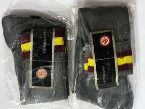 School Socks Maroon-Yellow